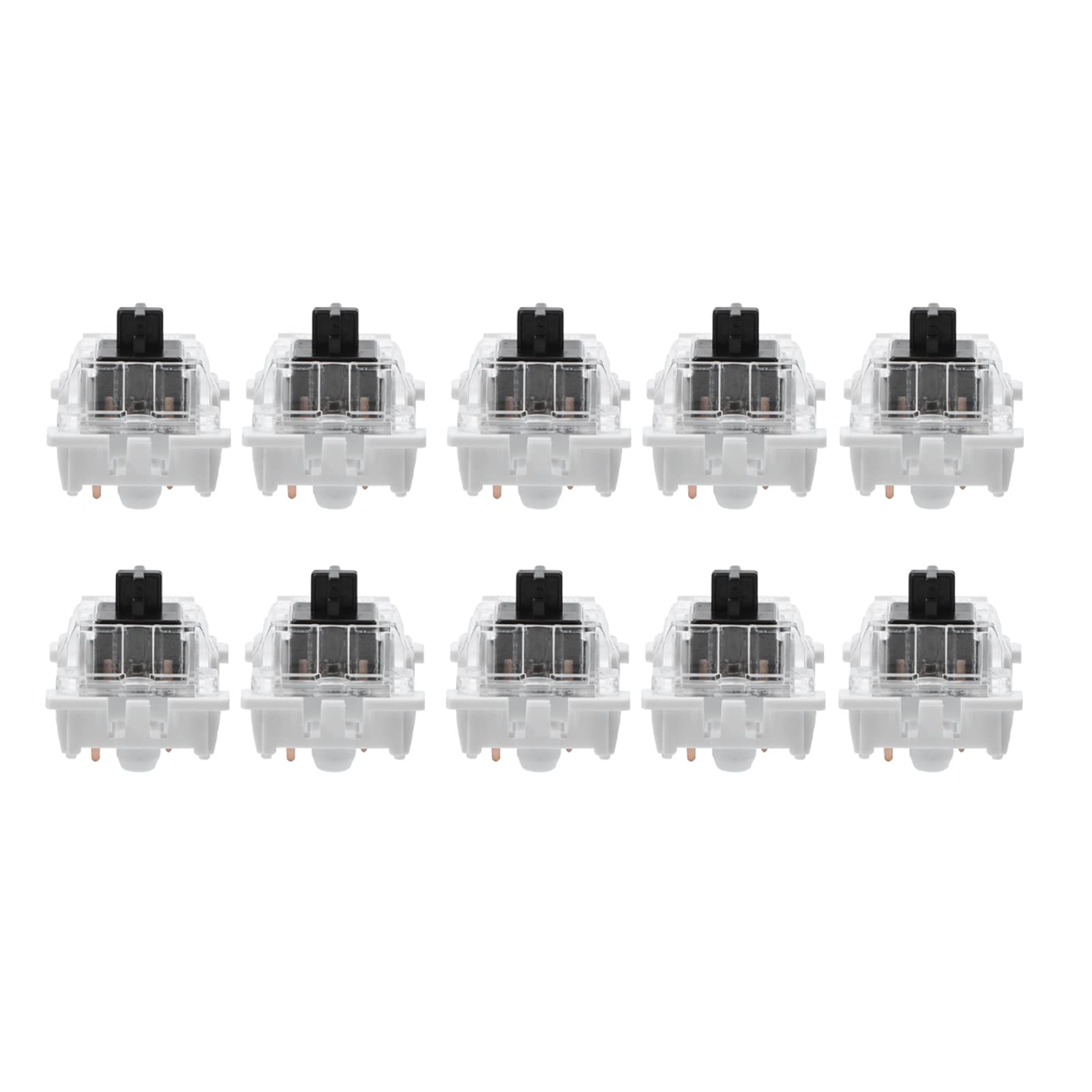 10 PCs Mechanical Keyboard Switches Gaming Keyboard Plate Mounted Black Switch Replacement for GATERON Cherry MX