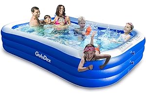 Inflatable Swimming Pools for Kids and Adults,118" X 72" X 20" Full-Sized 3M Family Blow Up Pool for Kiddie,Adult,Toddlers fo