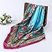 Datework Women 90 x 90cm Square Shawl, Blacket Hair Headbands Flowers Blanket Head Wrap Scarf (Blue)
