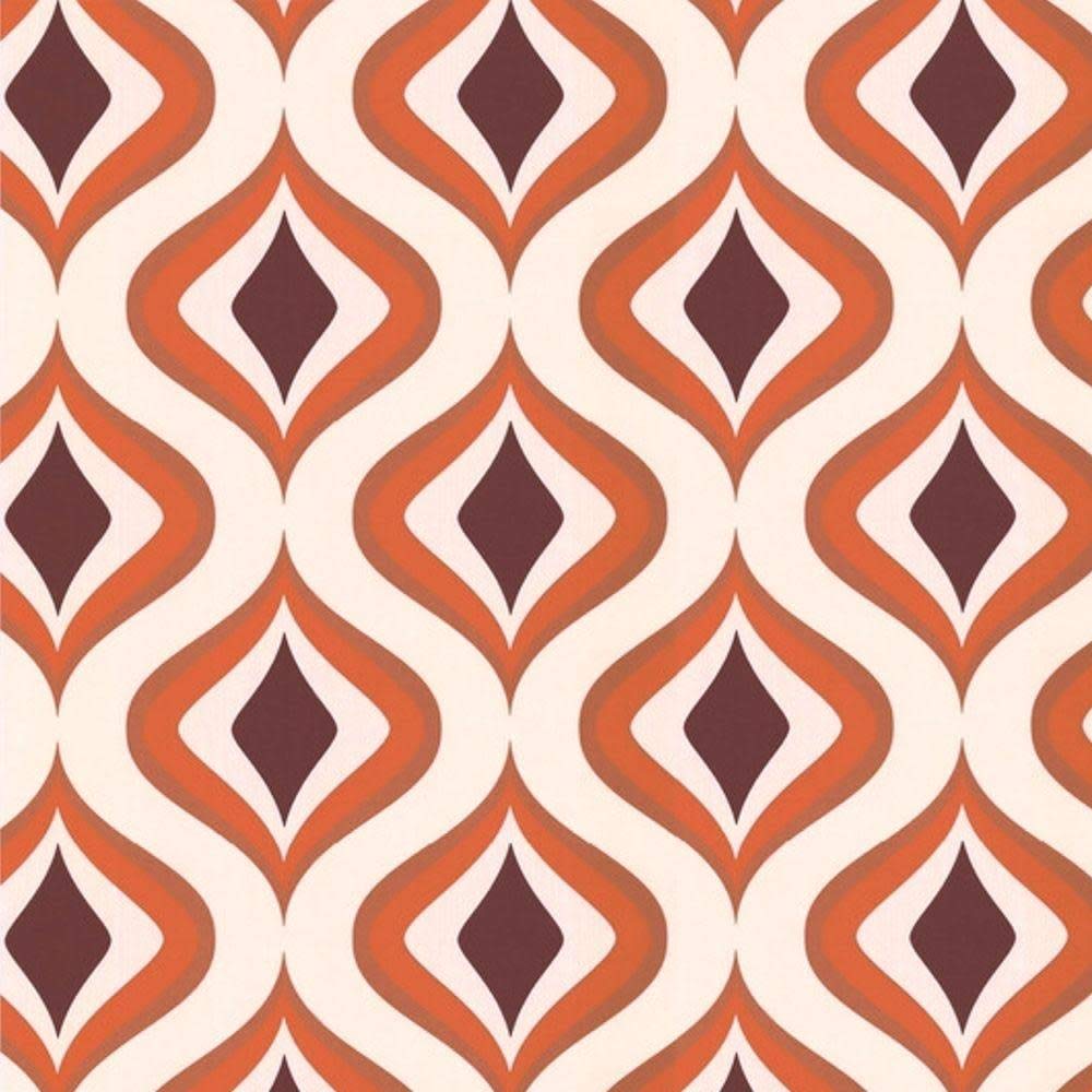 Superfresco Easy Retro Geometric Orange Wallpaper | Paste the Wall | Orange Geometric | Eco-Friendly