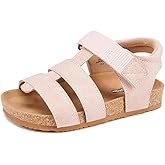 BMCiTYBM Toddler Boys Girls Sandals Open Toe Arch Support Slides Adjustable Straps Cork Footbed Slippers for Indoor Outdoor