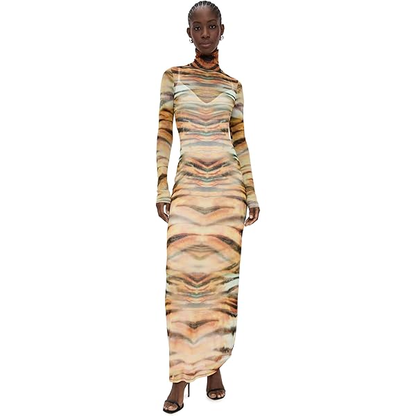 AFRM Women's Paola Crewneck Semi Sheer Dress with Mesh Slip, Fall Animal, XXS at Amazon Women's Clothing store AFRM Women's Paola Crewneck Semi Sheer Dress with Mesh Slip, Fall Animal, XXS at Amazon Women's Clothing store