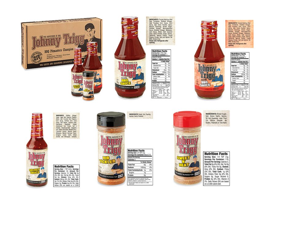 Johnny Trigg BBQ Pitmasters Champion Sauces and Rubs Gift Set Pork