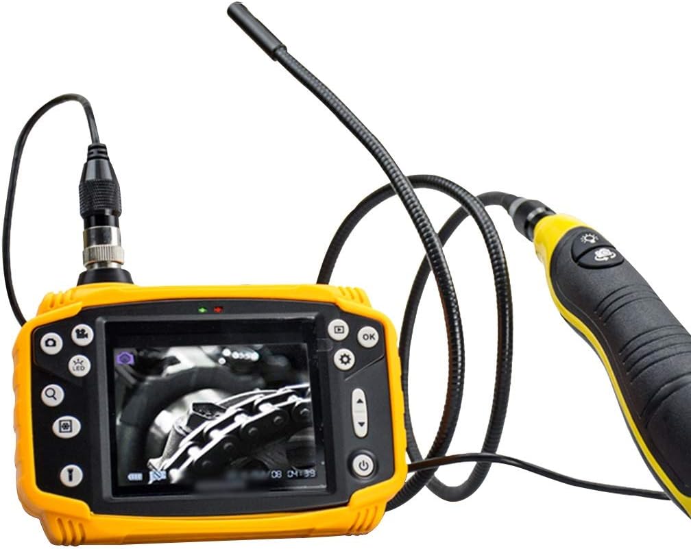 Industrial Endoscope 9mm Dual Lens Borescope, 3.5 Inches LCD Screen