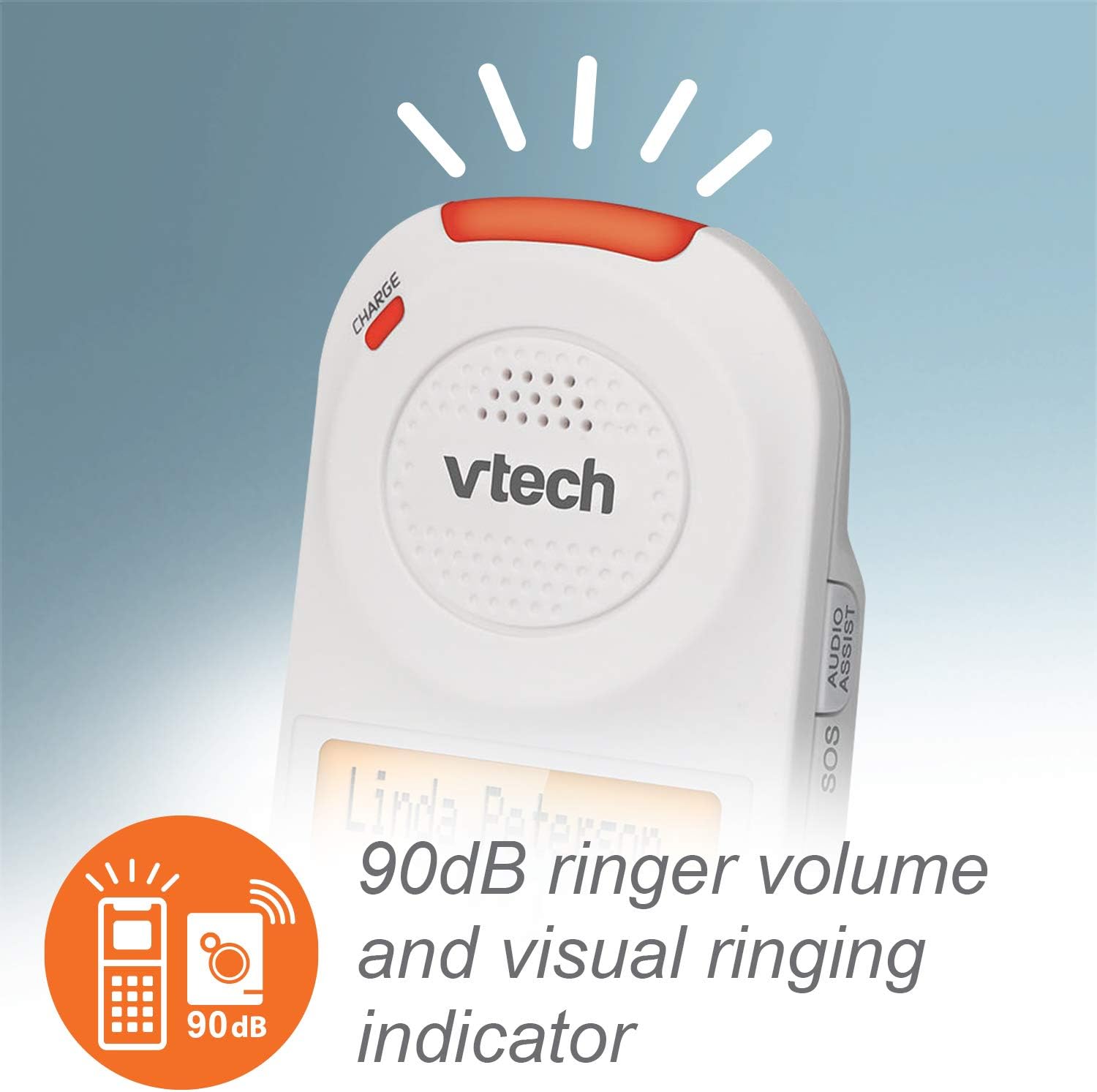 VTech SN5147 Amplified Corded/Cordless Senior Phone System with 90dB Extra-Loud Visual Ringer, Big Buttons & Large Display : Electronics