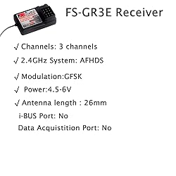 2Pcs Flysky FS-GR3E Receiver, Long Range 2.4G 3CH