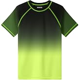 Runhit Boys Swim Shirt Rash Guard Short Sleeve UPF 50+ Sun Protection Kids Water UV SPF Shirt Quick Dry