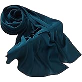 PeacePray Premium Long Crinkle Chiffon Hijab Scarf for Women, Very Soft Muslim Head Scarfs