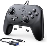 EJGAME Wired Pro Controller Compatible with Switch 2/Switch,Features C Button,9-Axis Motion Sensor,Hall Effect Joysticks,Marco/Programmable Back Buttons,Turbo,Dual Vibration, 3.5mm Audio Jack