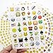 Zicome Small Cute Emoji Face Stickers, 25 Sheets, Set of 1200 Stickers