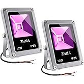 LED Black Light, ZHMA 10W 12v Blackight 2 Pack, 12v Black Light IP65 Waterproof for Glow in The Dark, Blacklight Party, Body 