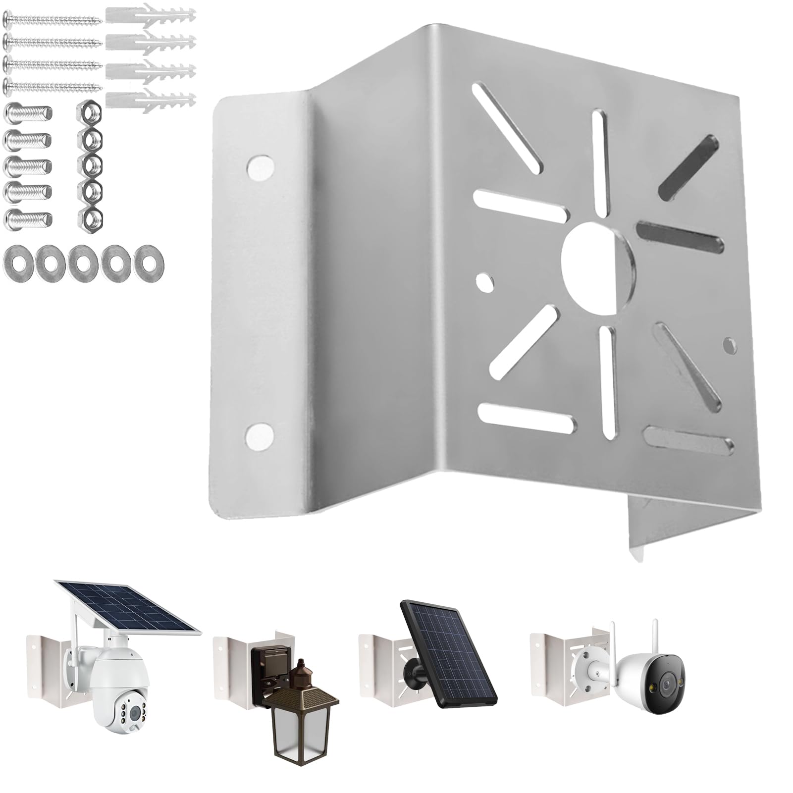 Cammount Outdoor Wall Corner Bracket - Stainless Steel Surveillance System for Security Cameras - Wider Viewing Angle - Metal Bracket