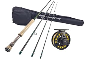 Aventik Fly Fishing Rod with Tube,4 Pieces,9FT 5wt,9FT 8wt, Carbon Fiber Fast Action Ultra-Portable Fly Rod for Traveling(Troutflow Series)
