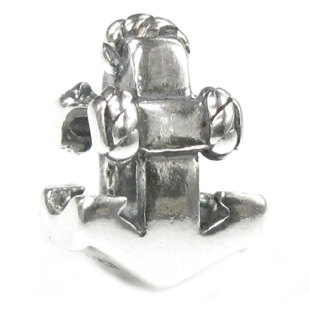 Queenberry Sterling Silver Ship Anchor European Style Bead Charm