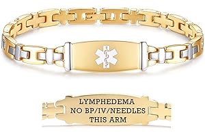 LinnaLove Lady Medical Alert id Bracelets-Stainless Steel Medical Bracelets for Women-7.5"