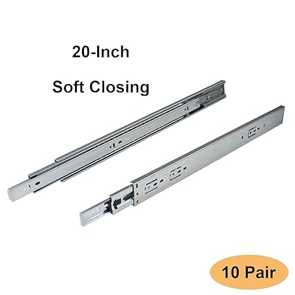 Gobrico Soft Close Drawer Runner Slides Glides Full Extension 20