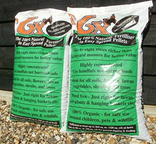 GRAHAMDN1A 2 X 20 kg 6X Organic Pelleted Chicken Manure