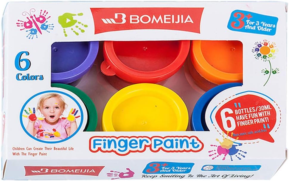 RROVE Finger Paints Washable Gouache Paint, for Kids School Finger Paint 30ml 6 Colors