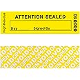 120 pcs Tamper Proof Security Warranty Void Stickers Total Transfer Tamper Evident High Security Seal for Reusable Package(1 x 3.35Inches,Serial Numbers,Yellow)