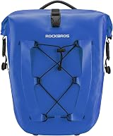 ROCKBROS 25L-32L Waterproof Bike Pannier Bag Rear Rack Bag Blue