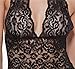 Assivia Women Hot Sexy Lace Babydoll Lingerie Deep V Halter Bodysuit Chemise, Black, XX-Large