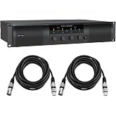 Behringer NX4-6000 Ultra Lightweight 6000W 4-Channel Class-D Power Amplifier, Bundle with 2x 15' XLR Microphone Cable