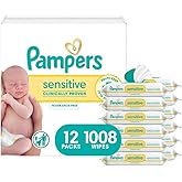 Pampers Baby Wipes Sensitive Perfume Free 12X Pop-Top Packs, 1 Pack (Count of 1008)