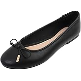 FEVERSOLE Women's Soft Cushion Comfort Round Toe Metal Trim Fashion Ballet Flats Walking Shoes