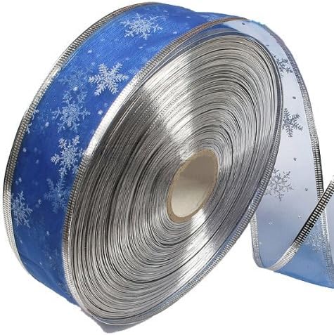 Blue Silver Serging Ribbon Christmas Trees Decoration Supplies