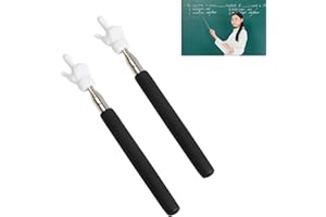 MYUBWTF 2Pcs Telescopic Teachers Pointer, Classroom Demonstration Baton, Guide Indicator, Retractable Finger Pointer Stick for School teaching, Conference Presentation, Object Instruction Black