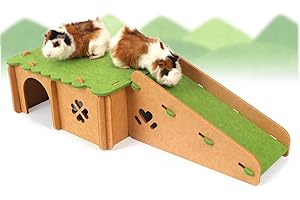 YKD Guinea Pig House, Felt Cloth Guinea Pig Hideout Hut with Cave Stairs, Small Animal Hideout for Chinchilla Guinea Pig Bunny Playing Sleeping Hiding (Extra Large)