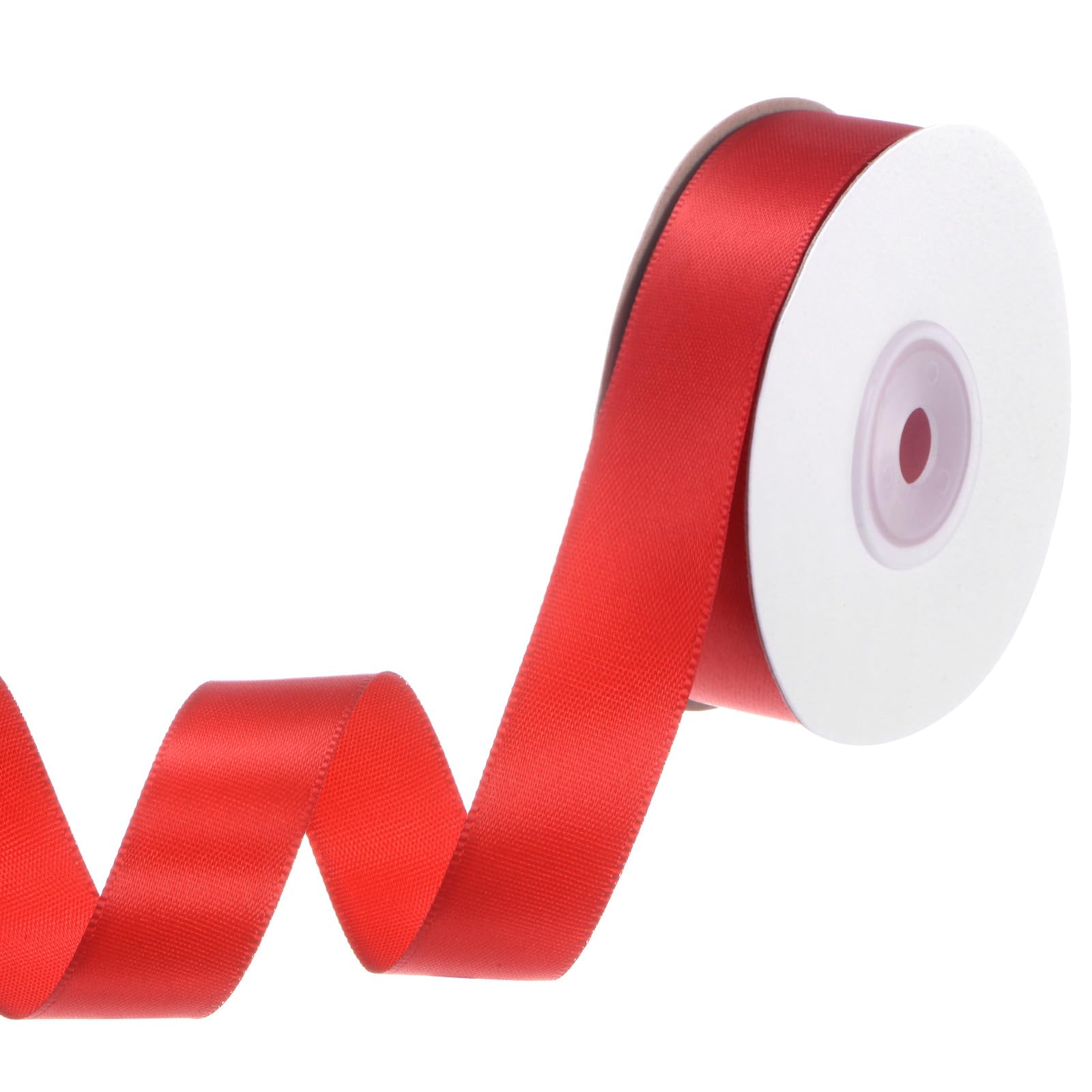 M METERXITY Red Satin Ribbon, 25 Yards 3/4 Inch Wide Polyester Fabric Ribbons Roll Gift Wrap Ribbon for Bows Bouquet Floral Hair Wrapping Wedding Party Home Decorations Craft Ribbon