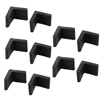 Furniture Angle Iron Leg Rubber Foot Cover Protector 44mm x 44mm 10Pcs