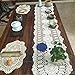 yazi Rustic Crochet Table Runner Cotton BeigeTable Doilies Handmade Table Runner for Dinning Room 11.8