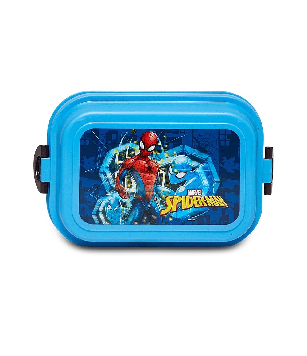 Seven Spider-Man Lunch Box, Blue, School and Kindergarten – Disney Official – Children's Lunch Box Elementary School – 2 Compartments, Cloister Included, Blue, Taglia Unica, School