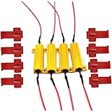 CUTEQUEEN TRADING 4PCS 50W 6Ohm LED Load Resistors for LED Turn Signal Lights or LED License Plate Lights or DRL (Fix Hyper F
