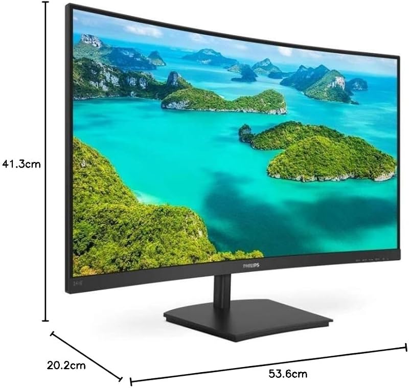 Monitores philips 241e1sca/00-24"" curvos 1500r, fhd, 75hz, va, freesync (1920x1080, 250cd/m, d-sub, hdmi)"