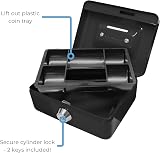 Cathedral Products Key Lockable Cash Box 6 Compartment Tray 4 Inch Black view 4