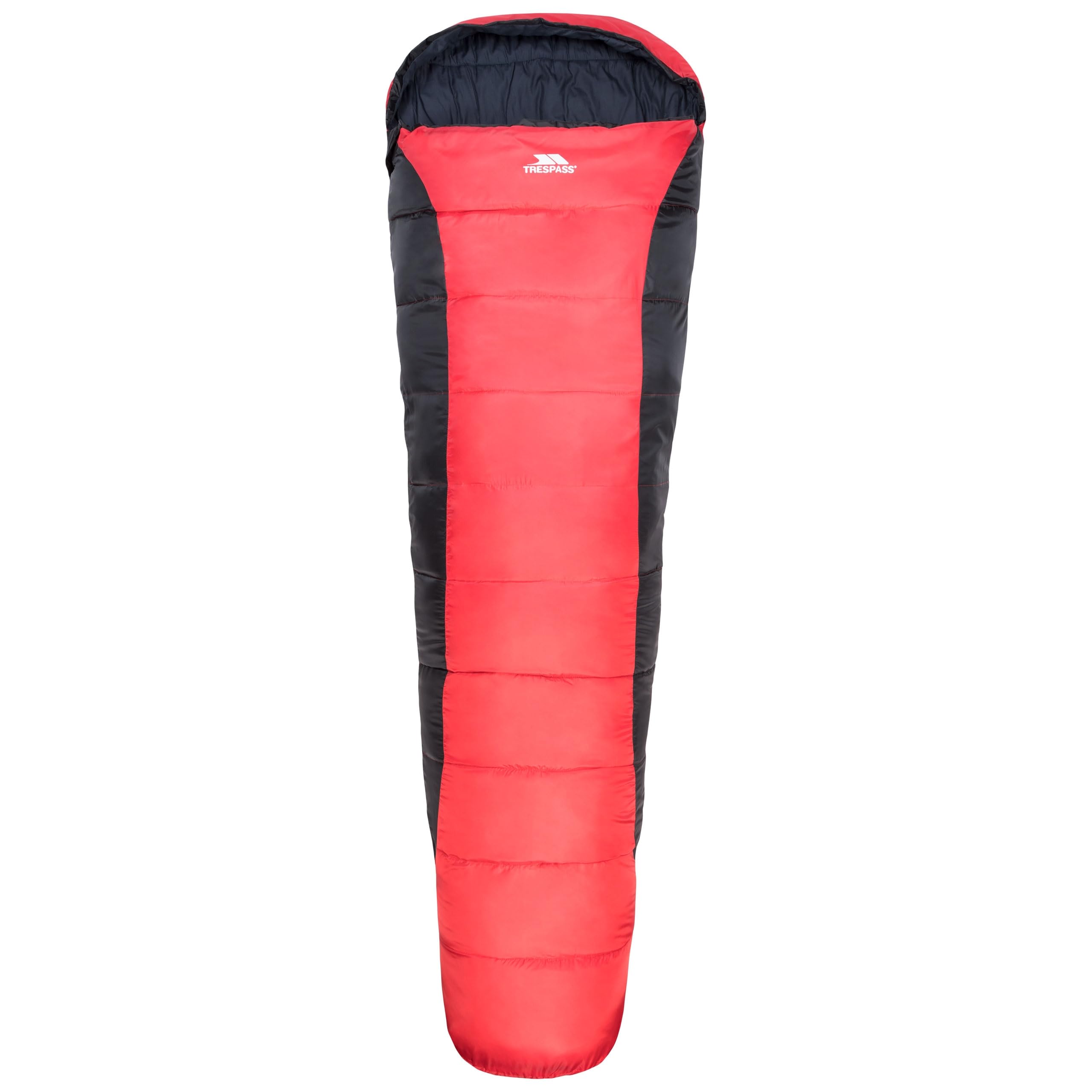 Trespass Siesta 2/3 Season Sleeping Bag, 230cm x 85cm x 55cm, Red