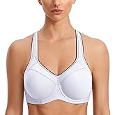SYROKAN Women's Full Support High Impact Racerback Lightly Lined Underwire Sports Bra