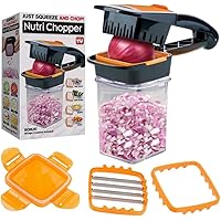 Nutrichopper Deluxe with 30% Larger Fresh-keeping Storage Containers - Vegetable Slicer that Chops, Cubes and Wedges…