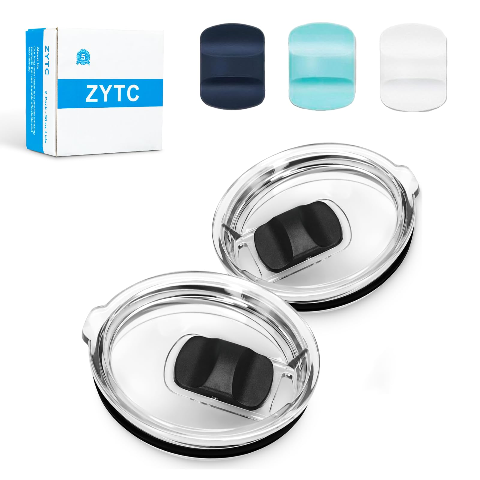 Photo 1 of 20 oz Tumbler Lids, 2 Pack 20oz Replacement Magnetic Lids for YETI, comewith 3 Magnetic Slider, BPA Free (20oz x 2)