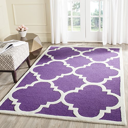 SAFAVIEH Cambridge Collection 4' x 6' Purple / Ivory CAM140K Handmade Moroccan…