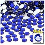 The Crafts Outlet 144-Piece Flat Back Round Rhinestones, 8mm, Royal Blue
