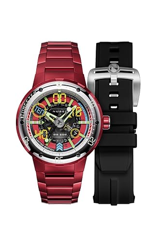 Nubeo Men's 50mm Mariner Automatic Limited Edition Moon Red
