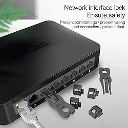 12pcs RJ45 Port Lock with 1Keys, Locking RJ45