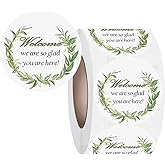 Top label Welcome Stickers,2 Inch Wedding, Bridal Shower Birthday Party Favor Labels,500 Pcs