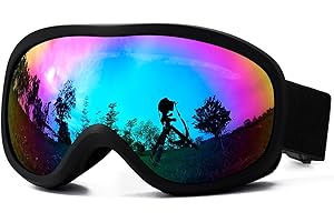 AVV OTG Ski Goggles for Men Women With Anti-Fog Dual Layer lens, UV400 Snow Goggle for Snowboarding Snowmobiling Skating