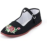 SAEEKO Womens Classic China Flats, Casual China Doll Shoes, Cotton Mary Janes, Chinese Tai Chi Shoes