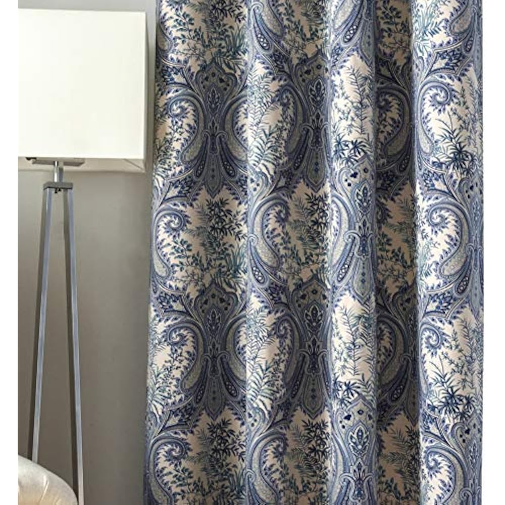 Home Decor Window Curtain For Paisley Floral Print Blackout Curtains, 2